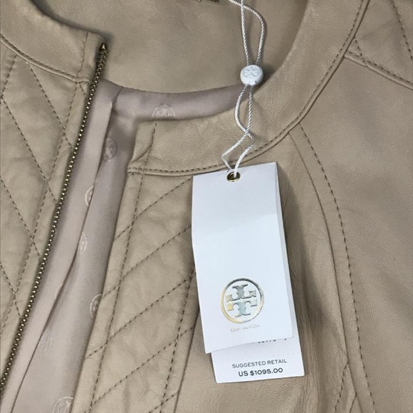 Tory Burch Daphne Jacket Beige Lambskin - Picture 7 of 7